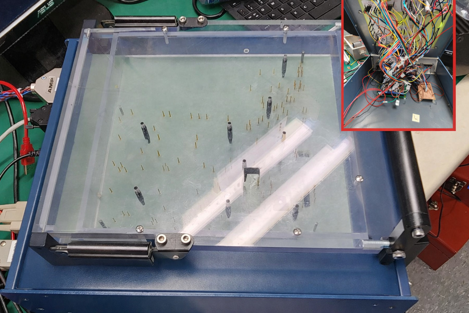 Legacy fixture with dense wiring